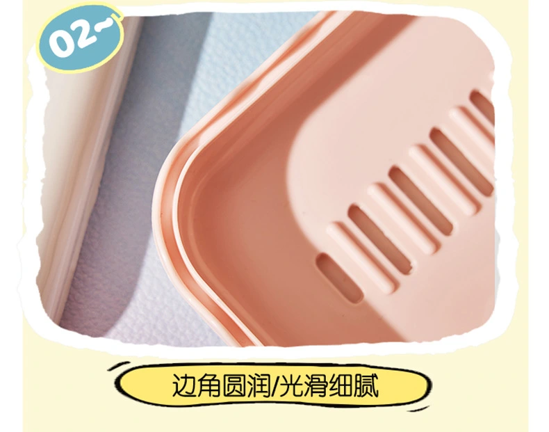 J06-7022 Double-layer draining soap box, creative polka dot soap box for student dormitory. Carry the lid soap box when traveling on business detail image 4