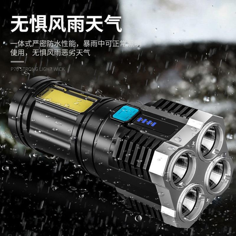 跨境专供P70强光手电筒P50 USB充电伸缩调焦超亮远射铝合金手电筒132356