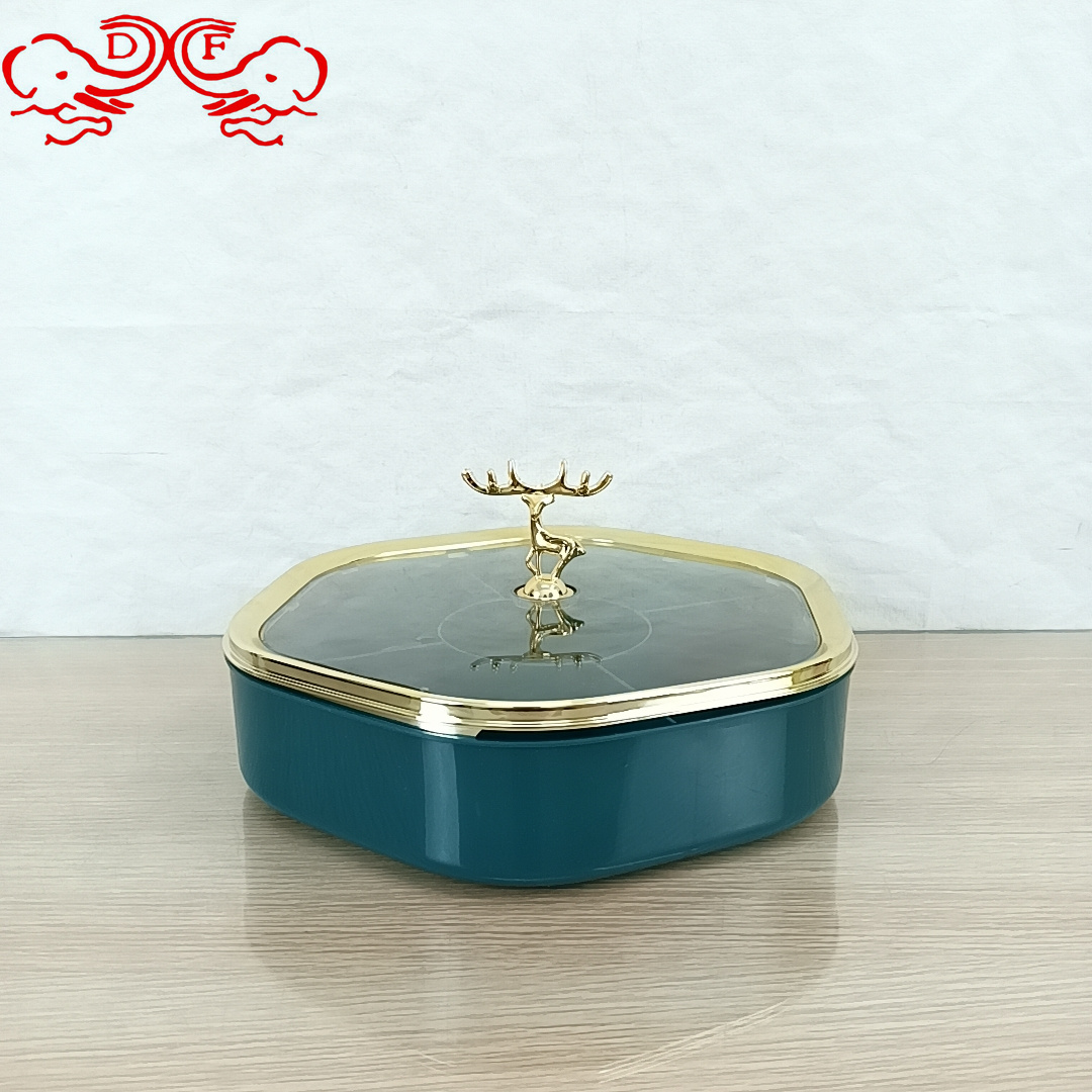 DF99654客厅茶几带盖糖果盘礼品喜糖盒零食摆放坚果瓜子干果盒DF TRADINGHOUSE 