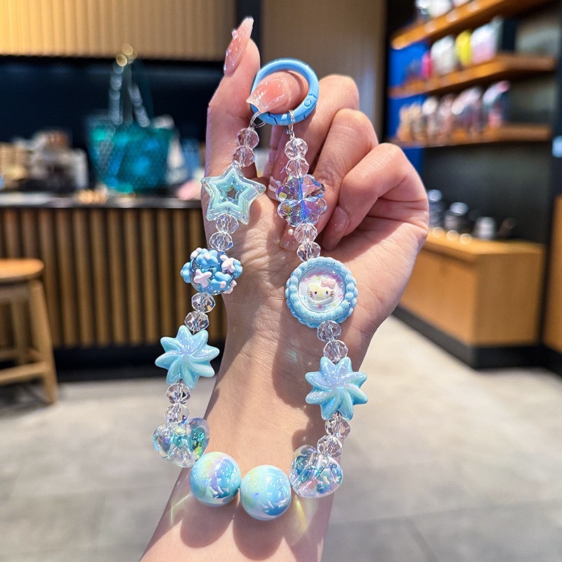 Wholesale of creative Hello Kitty Kuromi phone cases, chain cameras, CCD pendants, hand-strung beads, mobile phone chains as gifts detail image 3
