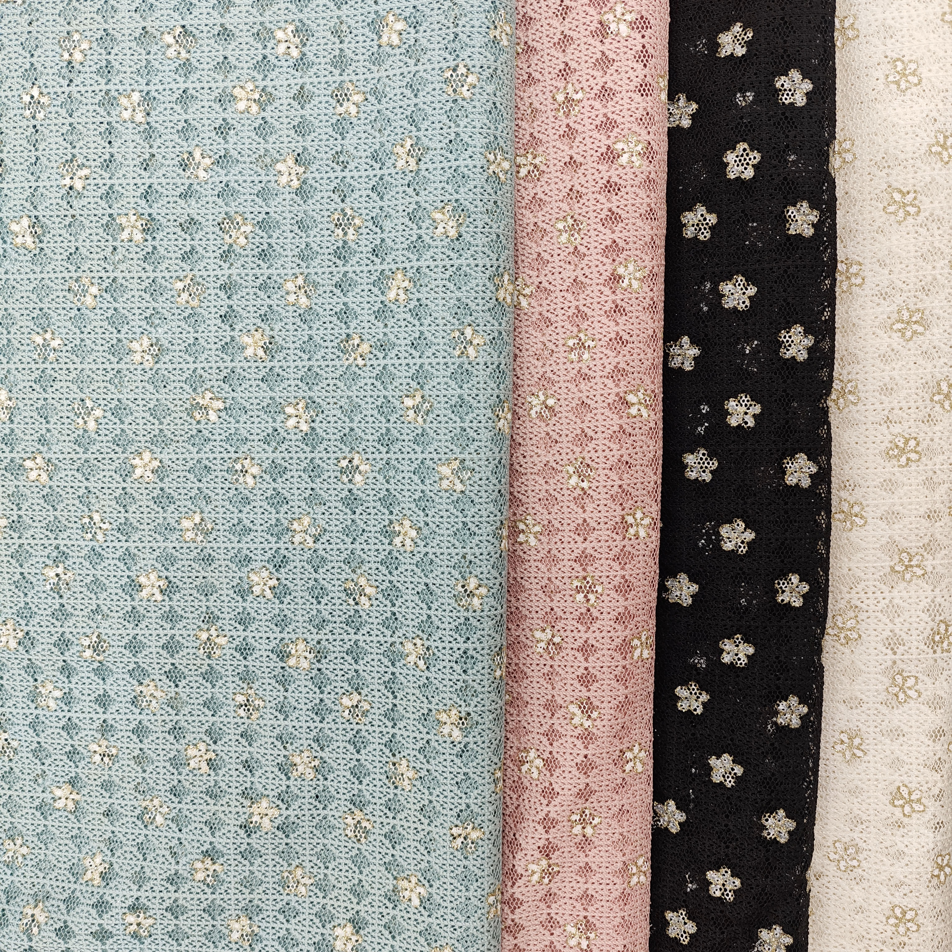 High-quality in-stock small circle gilding process lace clothing fabric, thin and fashionable clothing fabric, auxiliary materials, non-elastic fabric, bright silk fabric