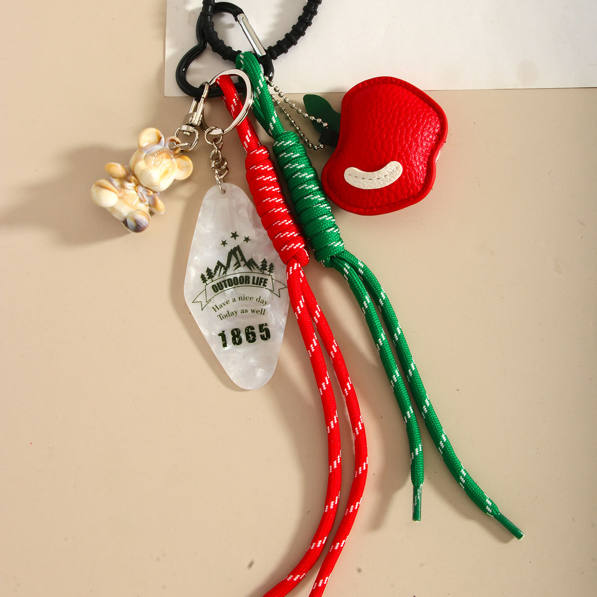 New creative Apple bag pendant, cute bear pendant, fruit decoration bag hanging, cross-border miu series, Instagram trend details Picture