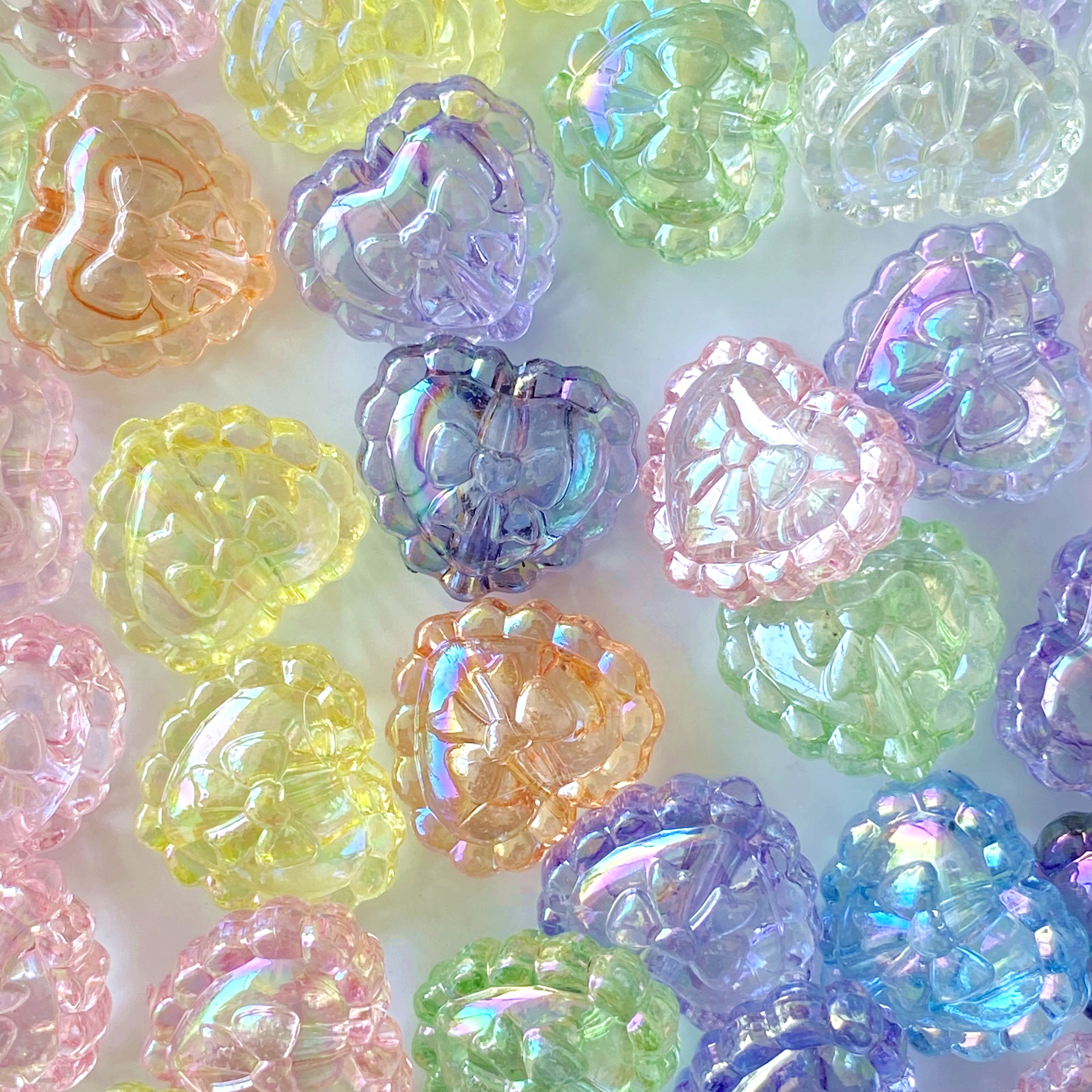 Acrylic ab transparent lace heart-shaped creative diy mobile phone pendant/key chain accessory making materials Specification image