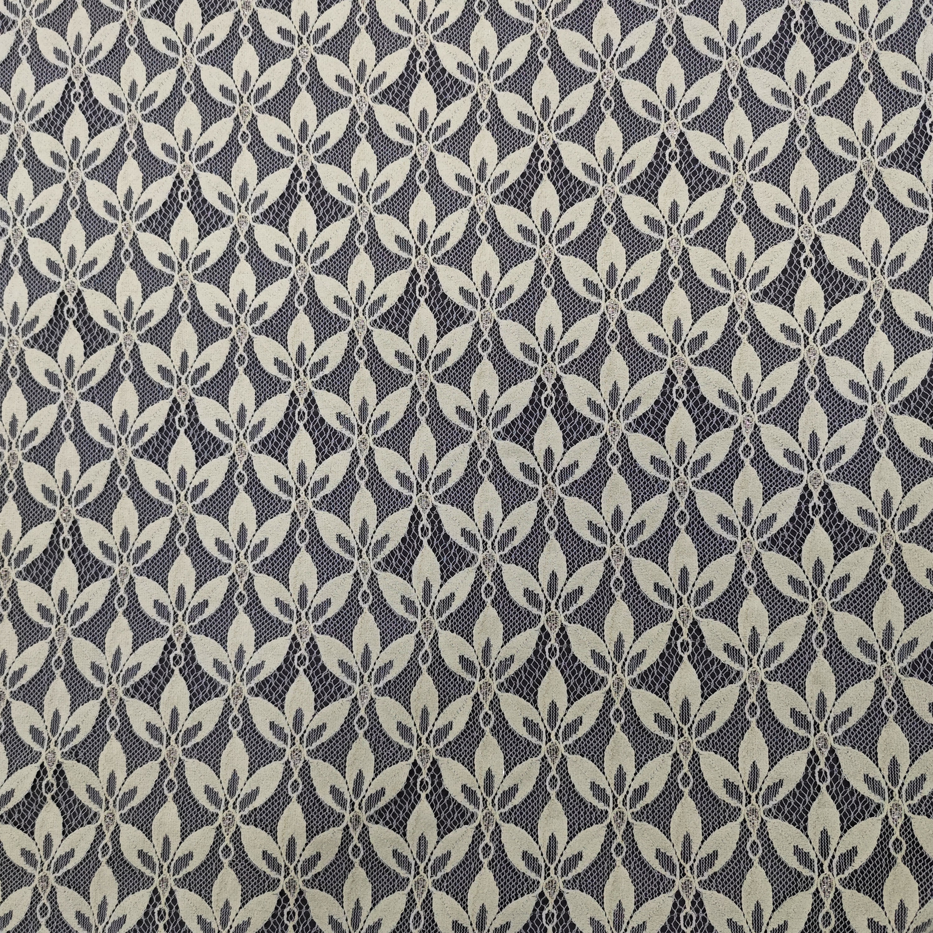 High-quality in-stock gold thread leaf lace clothing fabric, bright silk fabric, sexy cut-out clothing fabric accessories, polyester non-elastic fabric pic 3