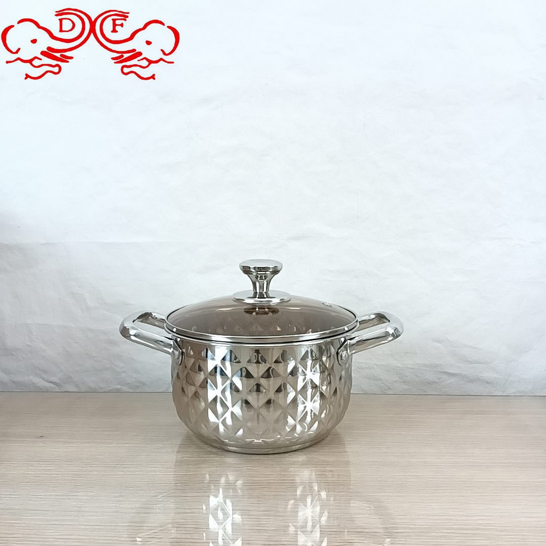 طراز DF68092 مجموعة من الفولاذ غير القابل للصدأ في قدور زجاجية غير مغطاة بالمقلاة بالأطباق Specification image