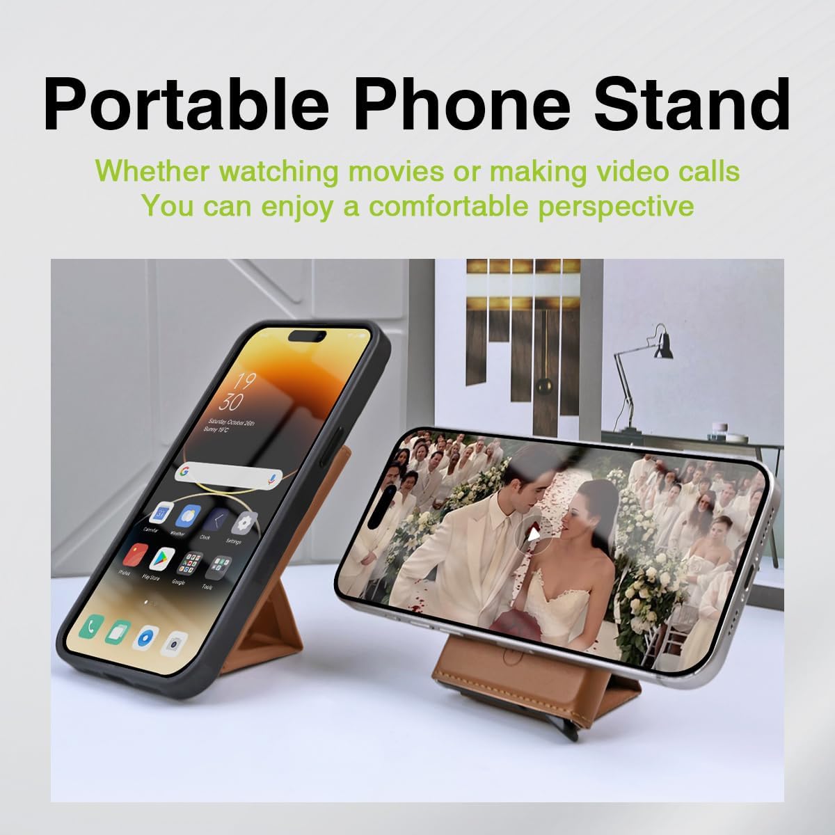 Magnetic Phone Wallet with Stand, Business Card Holder, Large Storage, Slim Sleek Leather Card Bag, Compatible with iPhone 16/15/14 Pro Max Plus, for Magnetic Smart Cell Phones Specification drawing