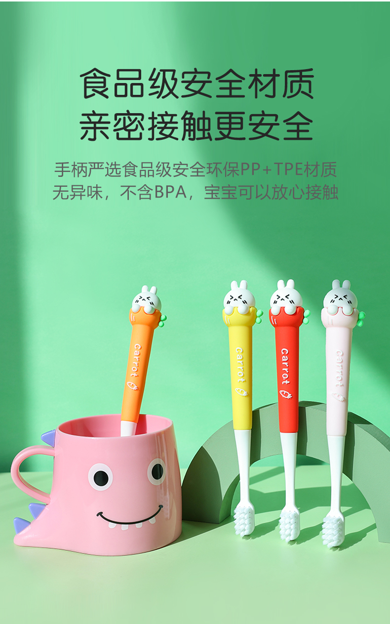  小什季儿童牙刷可爱卡通1-3-6岁以上一岁半宝宝超细软毛小孩护齿详情8