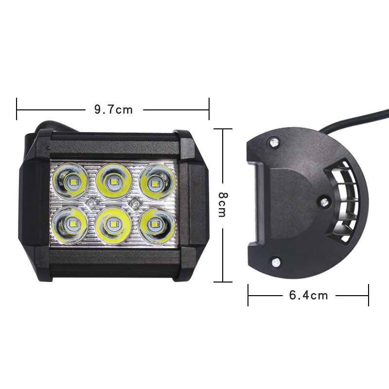 Factory direct sales of 6-lamp 30W work double-row inspection lights, white light, yellow light, off-road roof spotlights, long strip lights and auxiliary lights details Picture