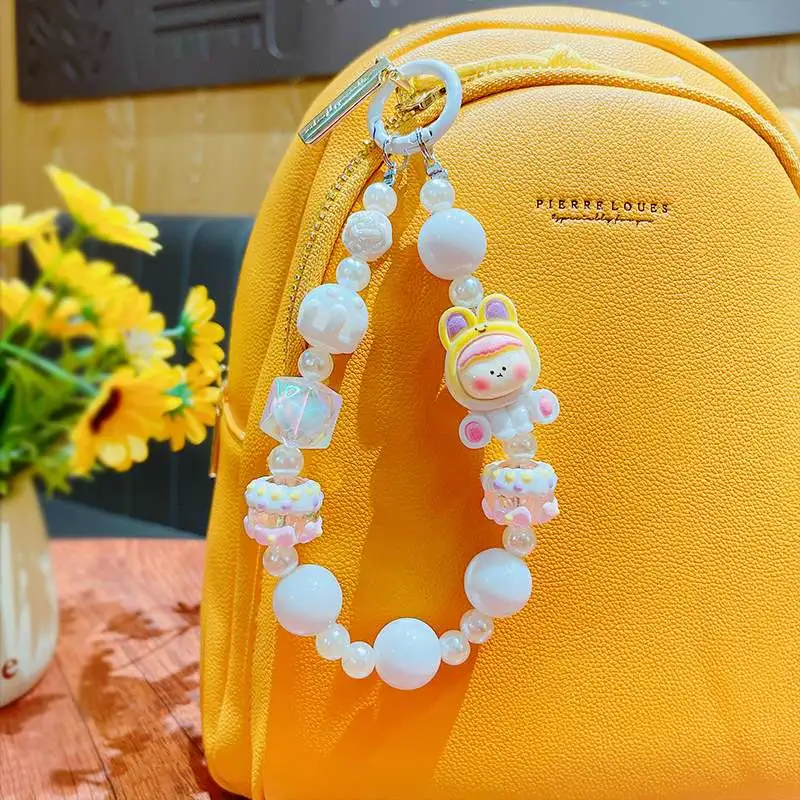 Creative cartoon Lilith beaded mobile phone chain, keychain, bag pendant, car key chain, doll pendant, gift, mobile phone chain, short style for women, European and American detail image 3
