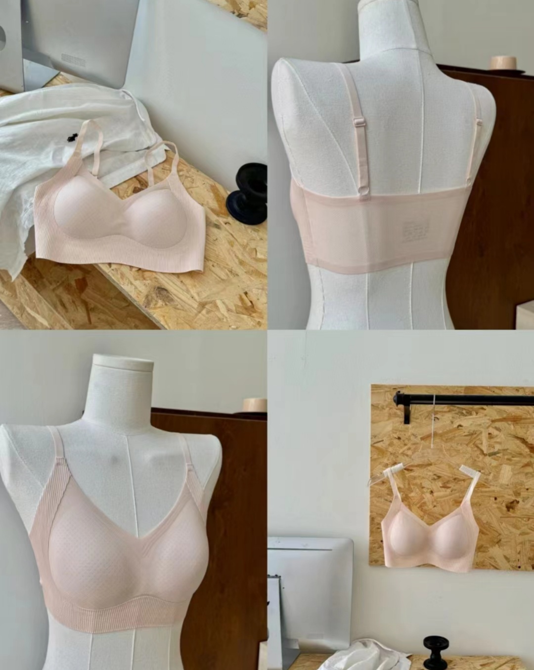 Seamless soft support sports no-rim beautiful back underwear, summer thin ice silk cool thin shoulder strap halter bra vest pic 7