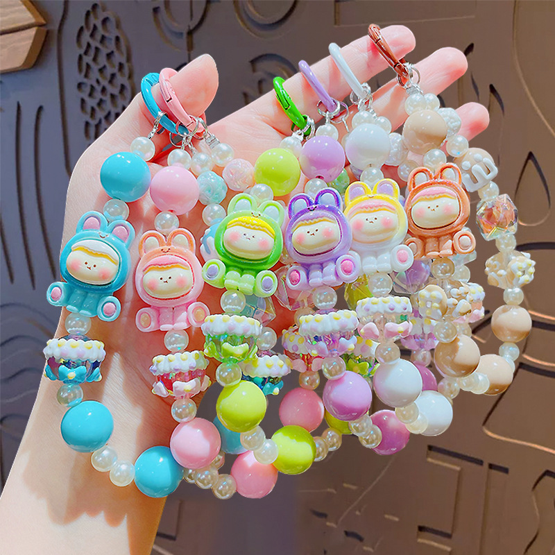 Creative cartoon Lilith beaded mobile phone chain, keychain, bag pendant, car key chain, doll pendant, gift, mobile phone chain, short style for women, European and American