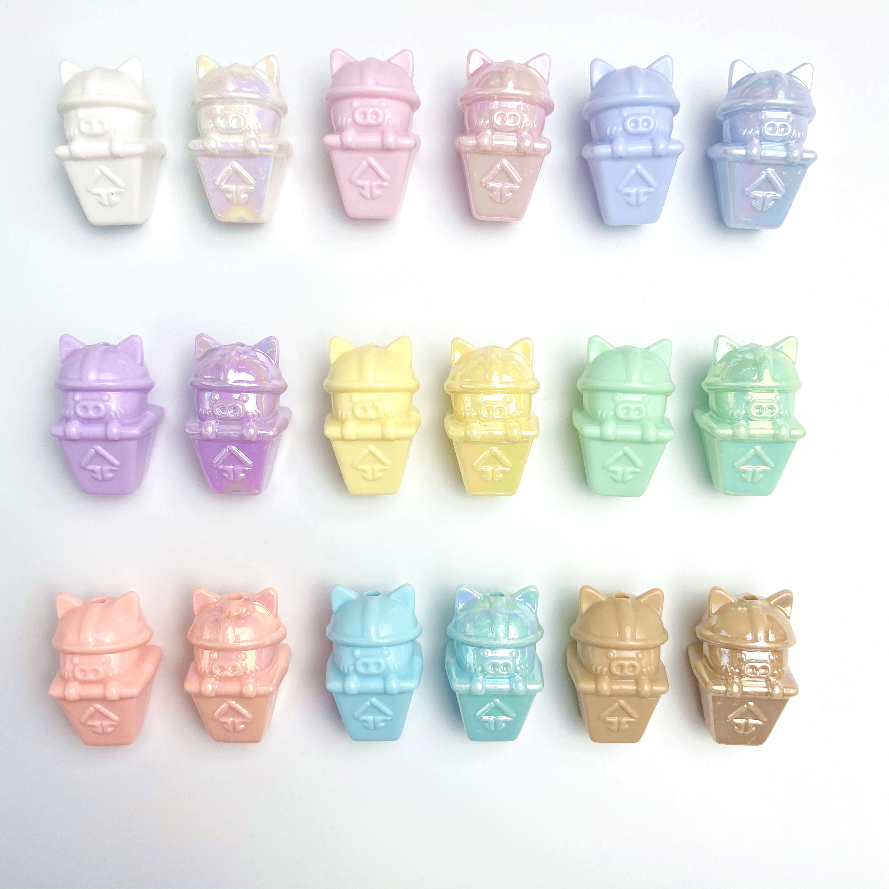 Acrylic solid color ab piggy trash can creative diy mobile phone pendant chain/pendant key chain accessory making materials