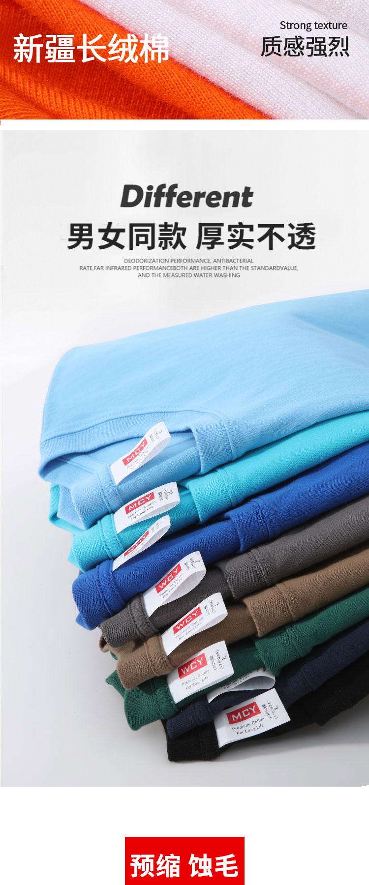 Cross-border 200g/㎡ 100% combed pure cotton T-shirt, 23-color multi-color options available, men's and women's same style advertising T-shirt, short-sleeved cultural T-shirt, men's casual wear, comfortable, breathable, fashionable and trendy new style detail image 11