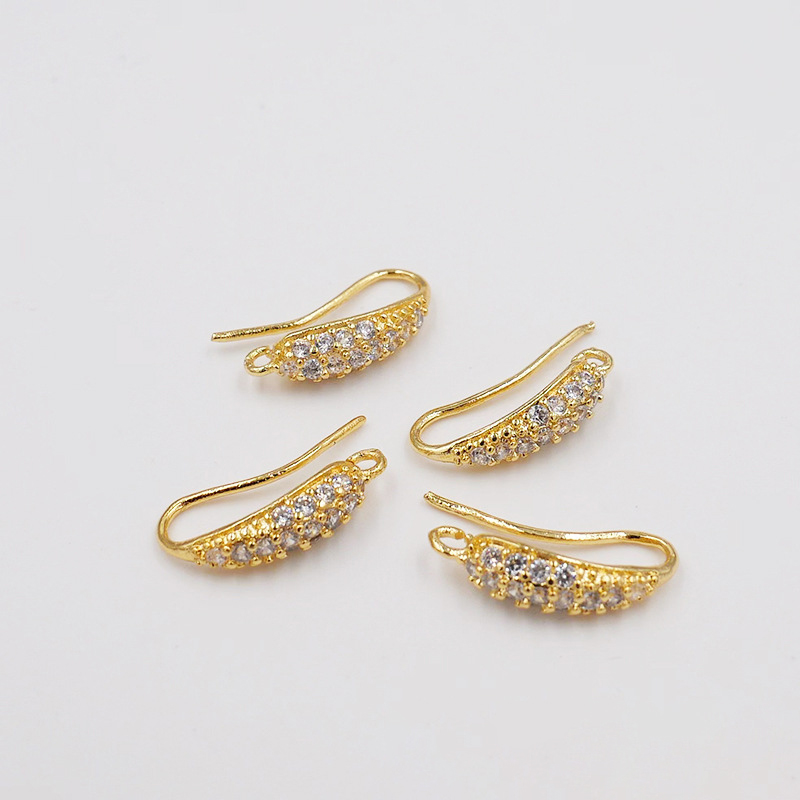 铜耳钩电镀耳饰镶锆石女式铜制配件扣首饰品图