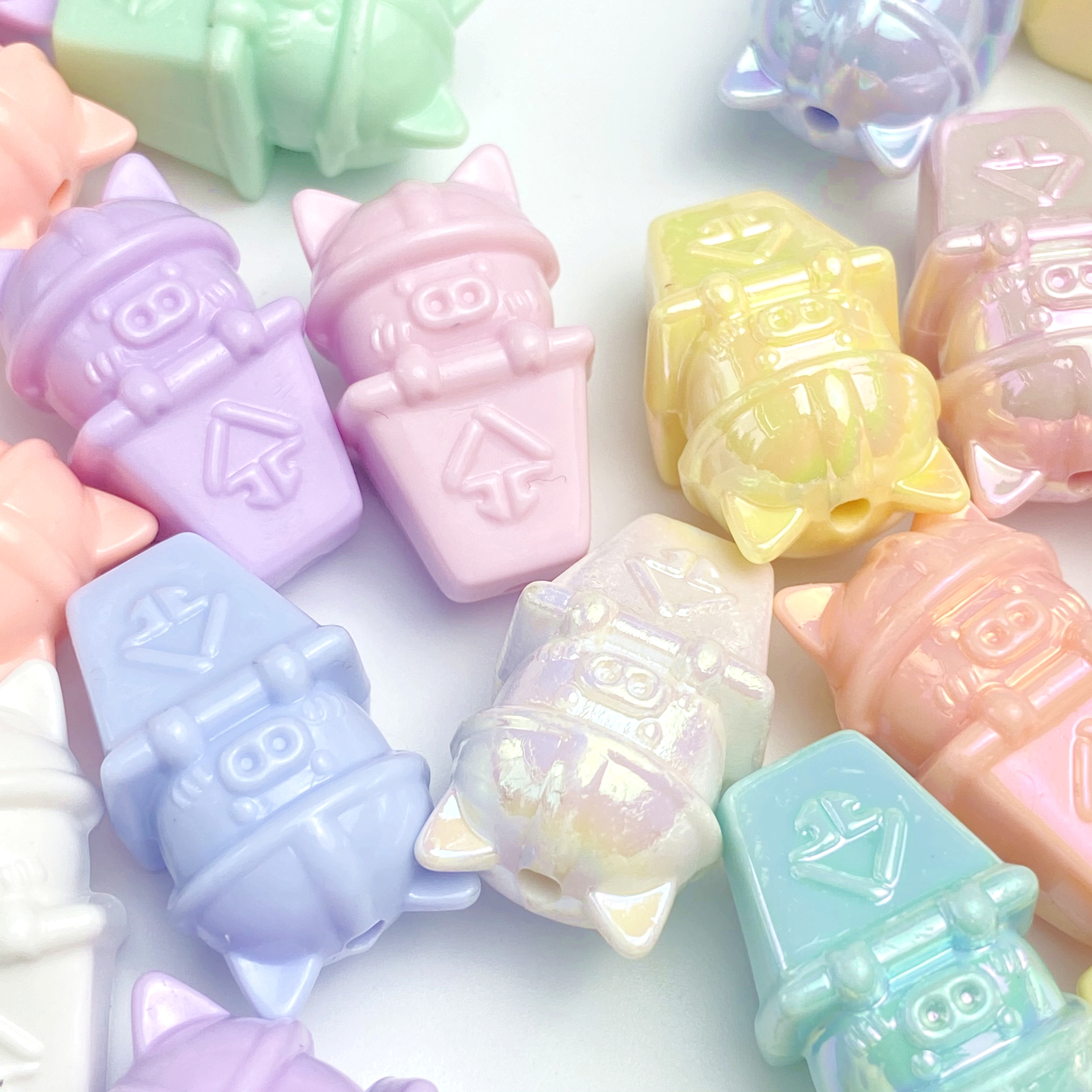 Acrylic solid color ab piggy trash can creative diy mobile phone pendant chain/pendant key chain accessory making materials Item Picture