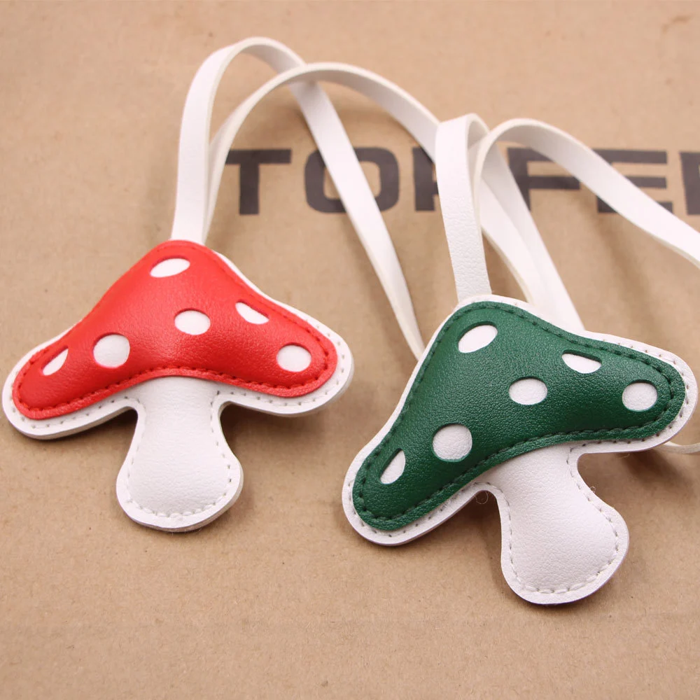 Spring new miu red umbrella, white pole, mushroom, diy handmade lanyard, bag pendant, clothing accessory matching detail image 5