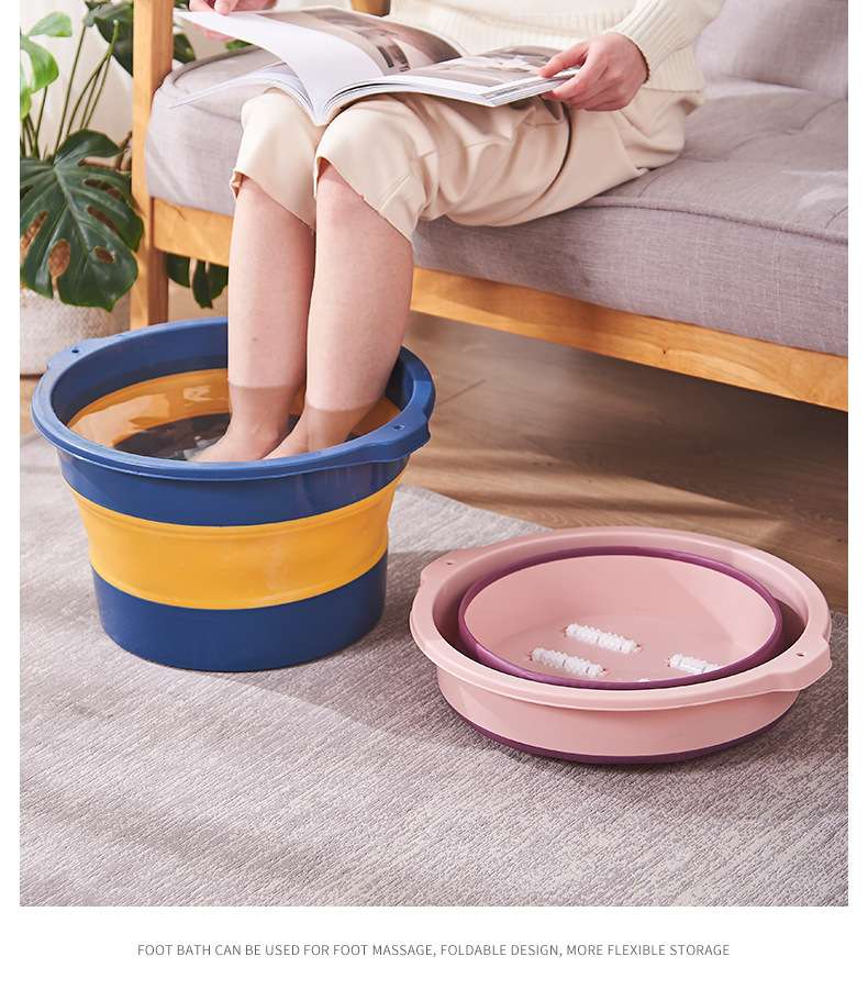 K10-2709可折叠泡脚桶按摩洗脚桶便携式足浴盆加厚加高足浴桶详情图5