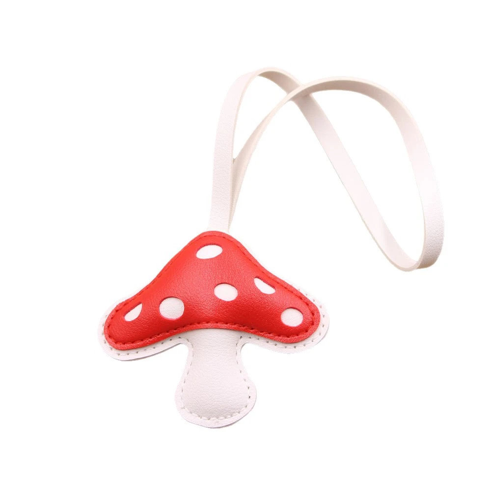 Spring new miu red umbrella, white pole, mushroom, diy handmade lanyard, bag pendant, clothing accessory matching detail image 2
