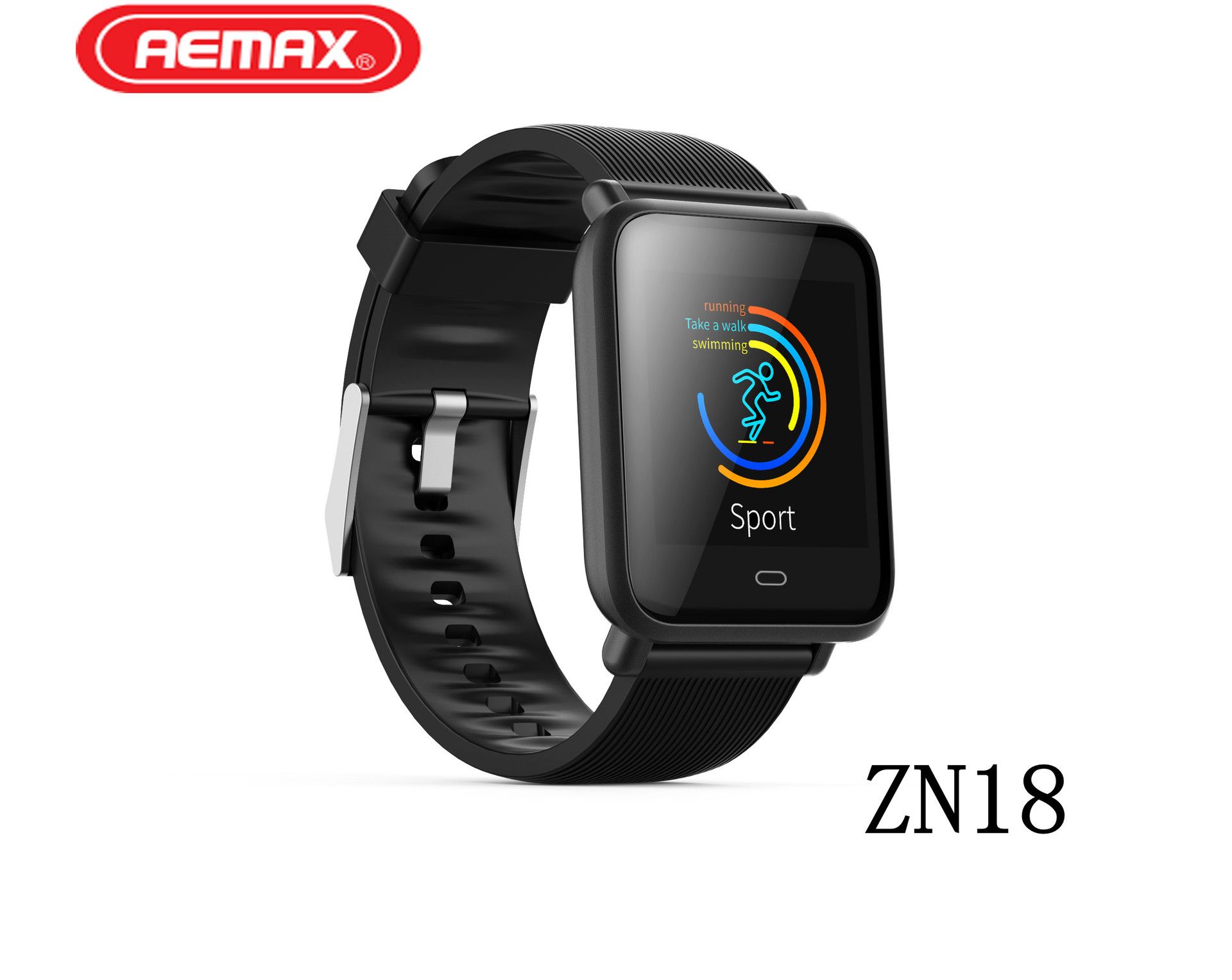 AEMAX A6防水智能手环1.3寸彩屏来电提醒健康监测 黑色