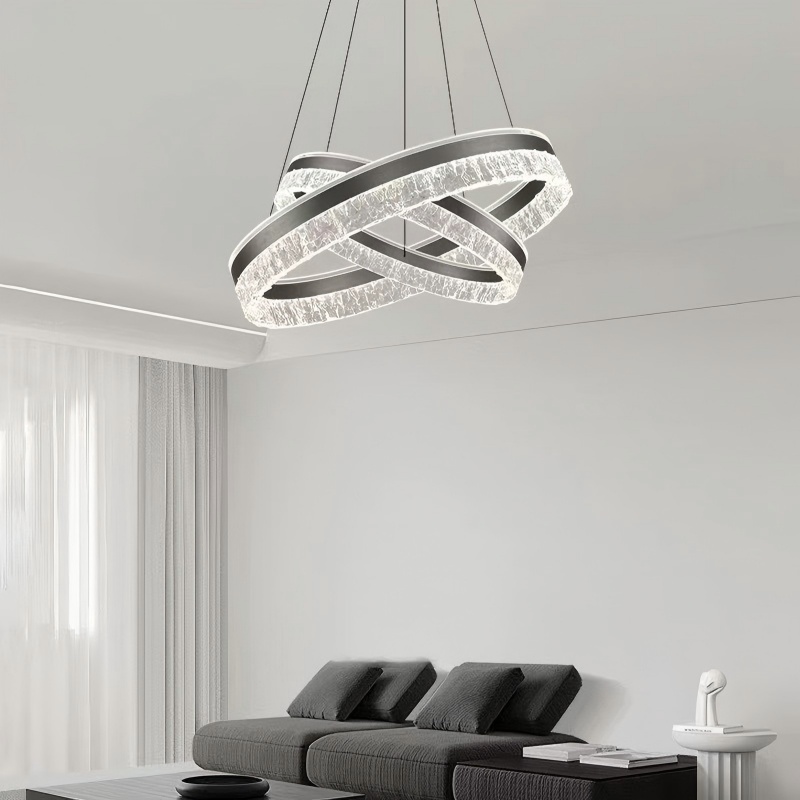 Light luxury chandelier living room lamp, modern and simple dining room lamp, grand 2024 new high-end circular main hall lamp Application Scenario
