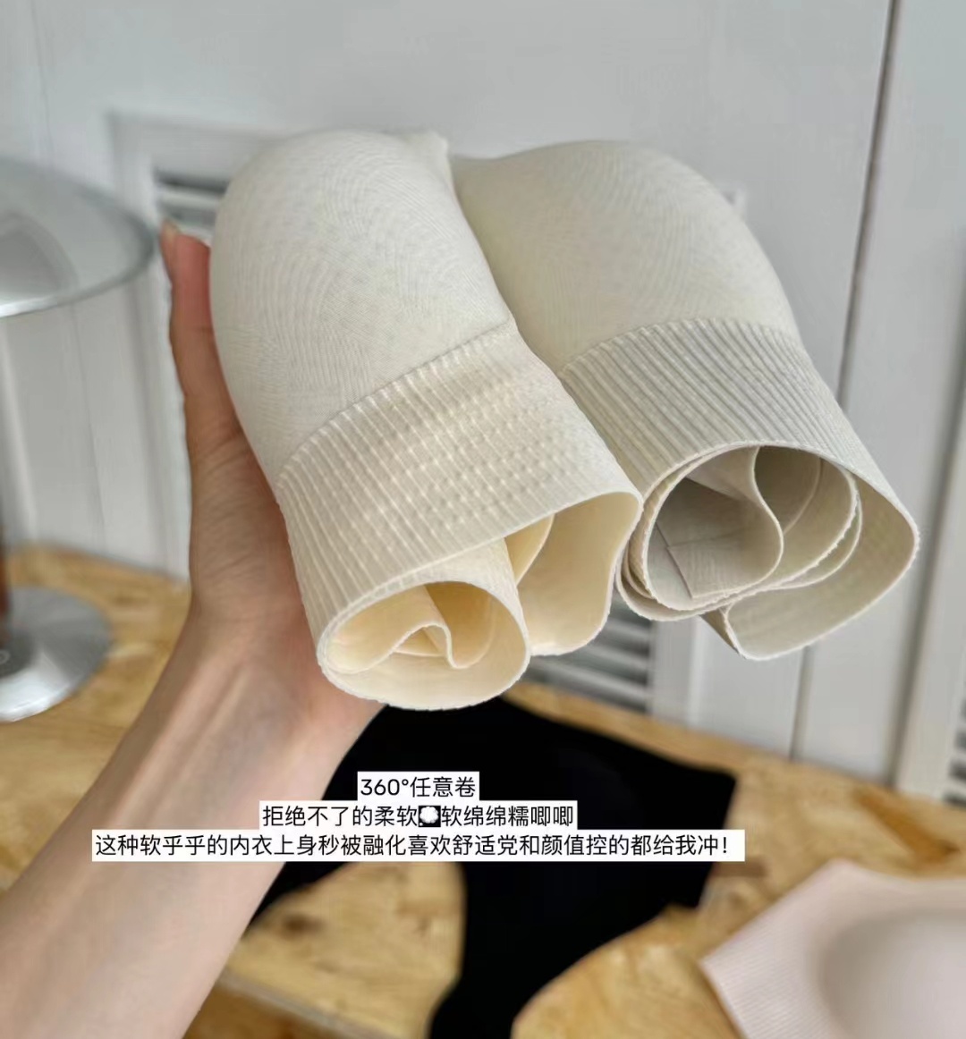 This thin, seamless, soft-supported underwear is breathable without steel rings, featuring a three-dimensional semi-fixed water drop cup and an integrated seamless back design Specification image