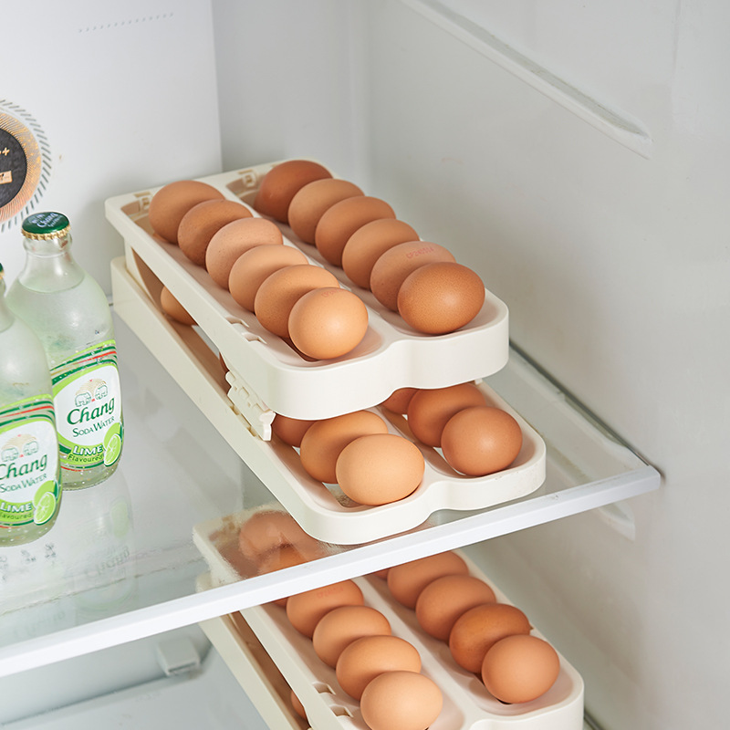 K10-3043 Folding and rolling refrigerator Egg storage box, egg rack tray, a magic tool for organizing, preserving and storing eggs Specification image