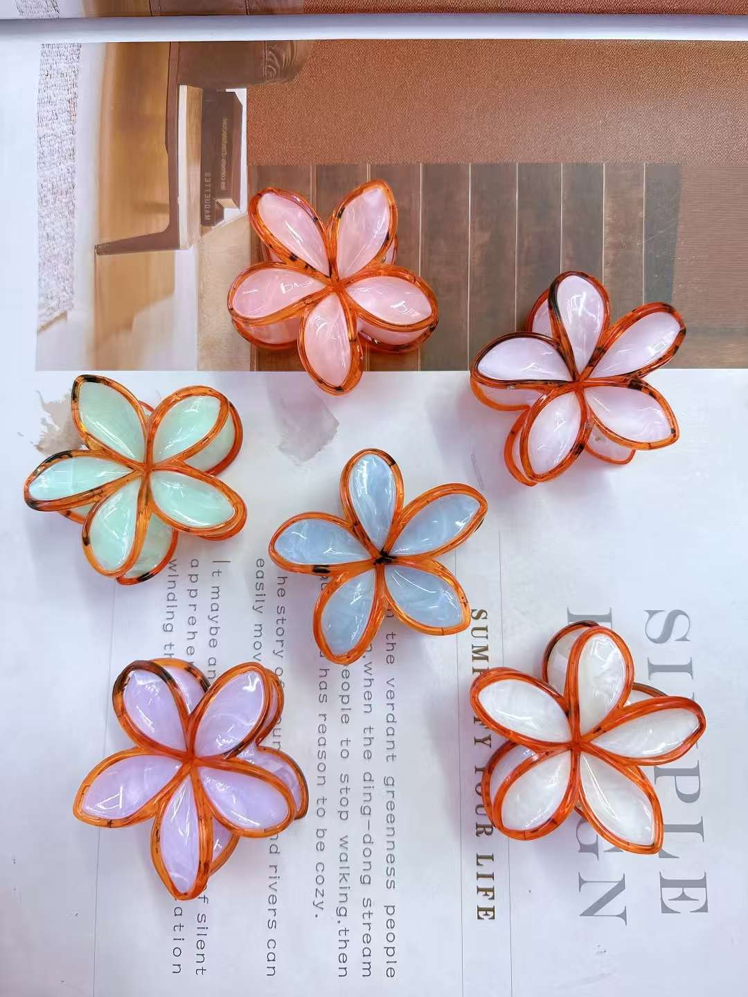 Frangipani hair claw trendy headwear details Picture