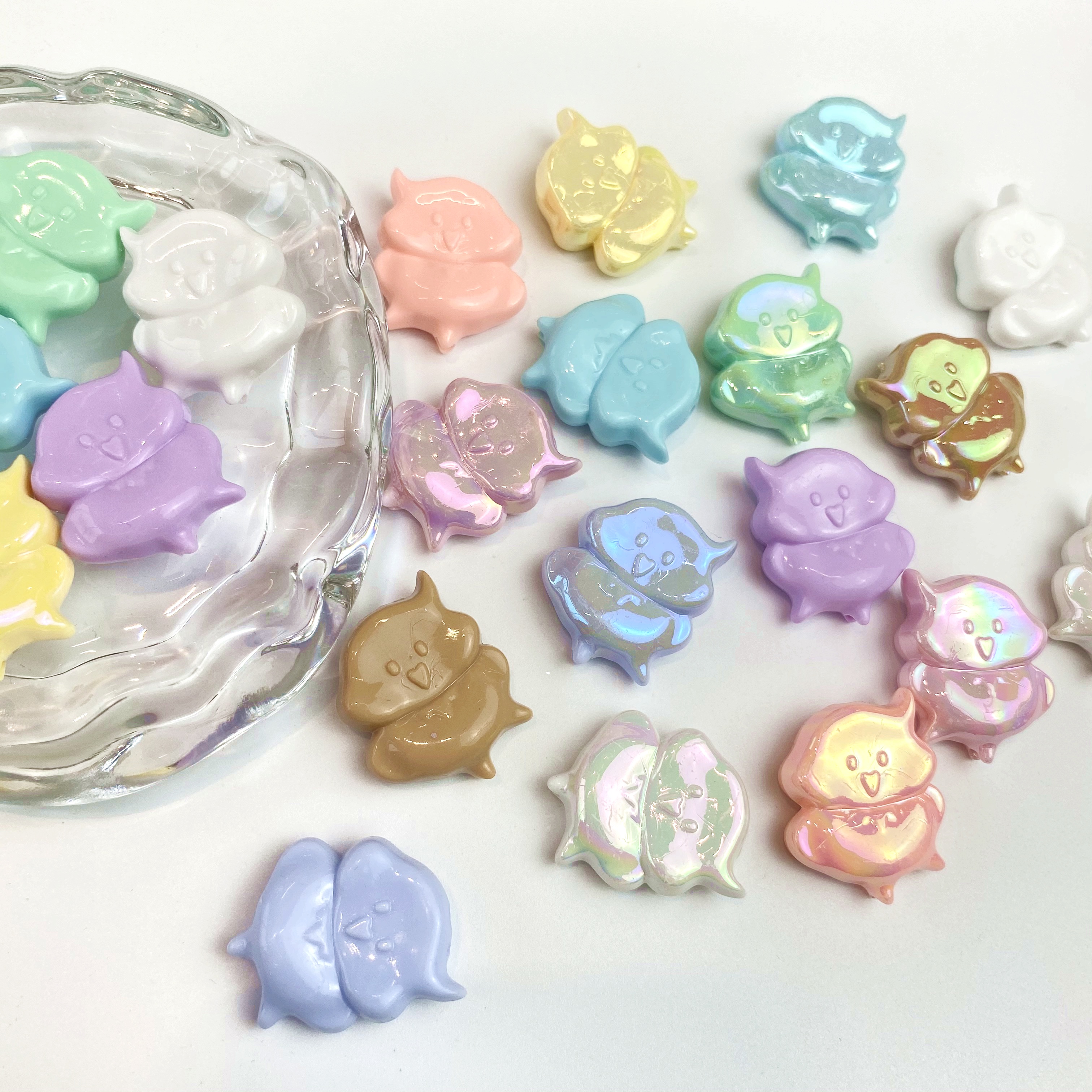 Acrylic solid color chick creative diy mobile phone pendant chain/pendant key chain accessory making materials Item Picture