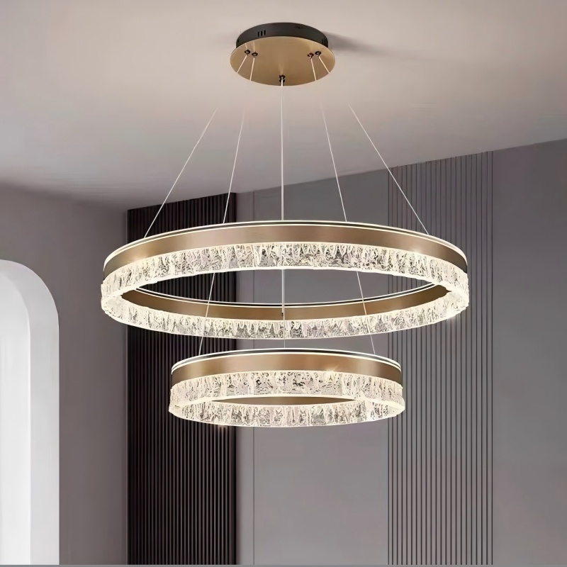 Light luxury chandelier living room lamp, modern and simple dining room lamp, grand 2024 new high-end circular main hall lamp Specification image