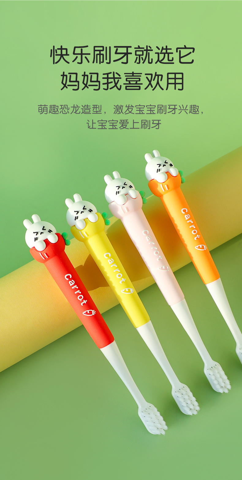  小什季儿童牙刷可爱卡通1-3-6岁以上一岁半宝宝超细软毛小孩护齿详情3