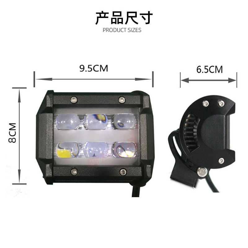 18W LED long strip light, 6-light double-row work light, truck converted to off-road vehicle roof light, front bumper light, maintenance light details Picture