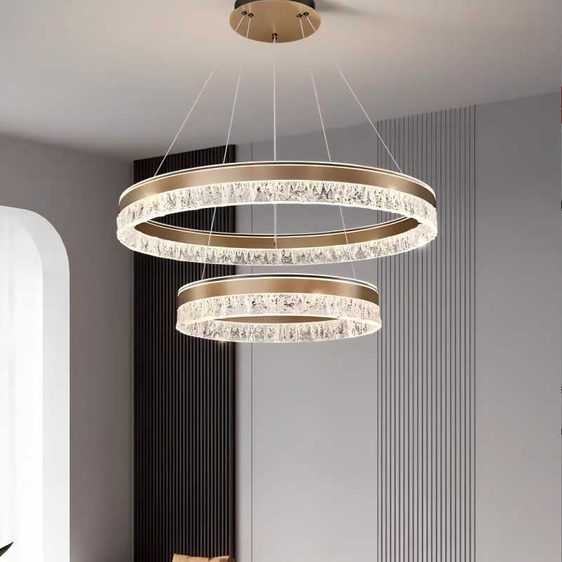 Light luxury chandelier living room lamp, modern and simple dining room lamp, grand 2024 new high-end circular main hall lamp details Picture
