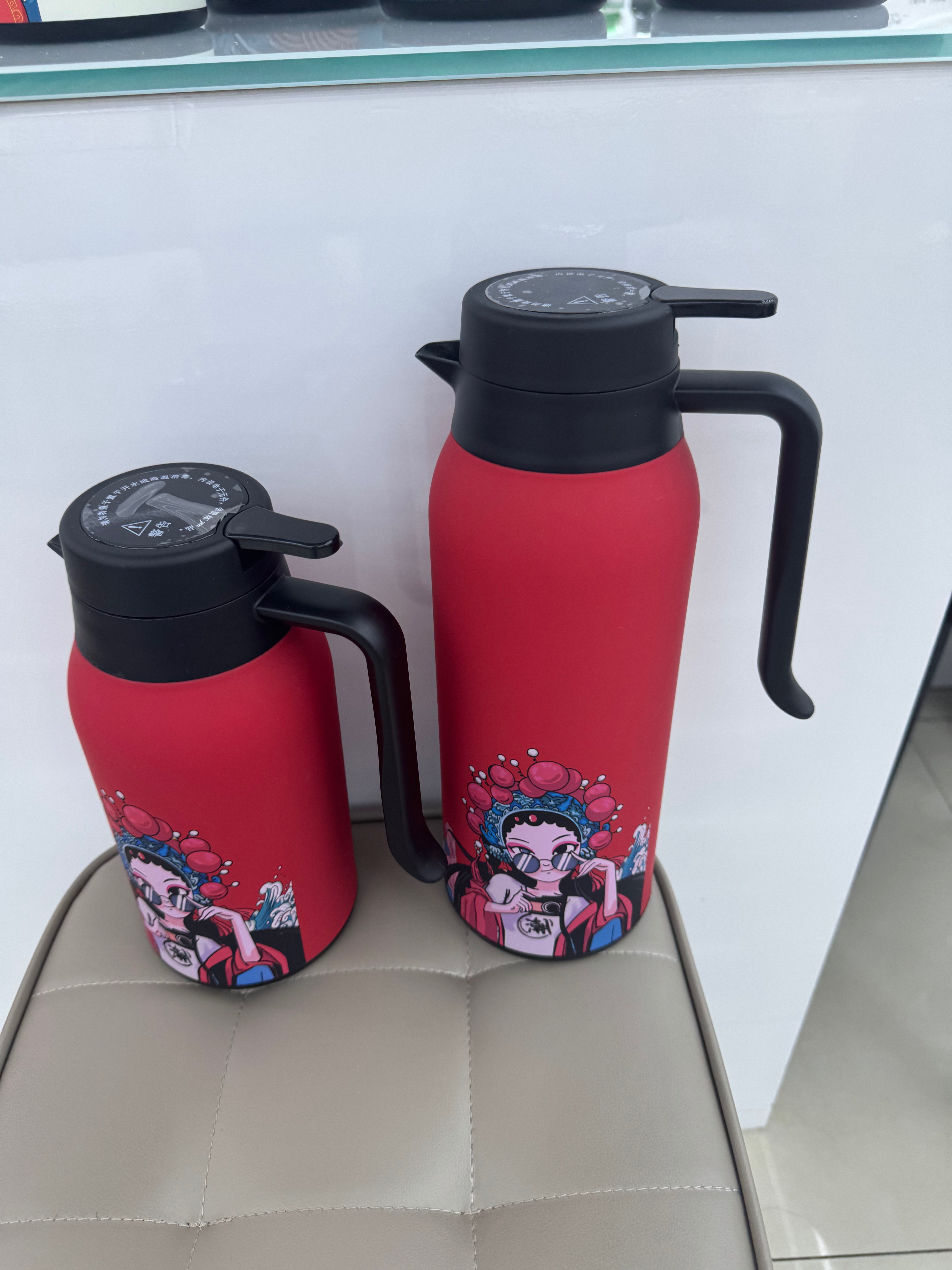 不锈钢保温壶按压出水暖水壶便携式热 瓶茶瓶