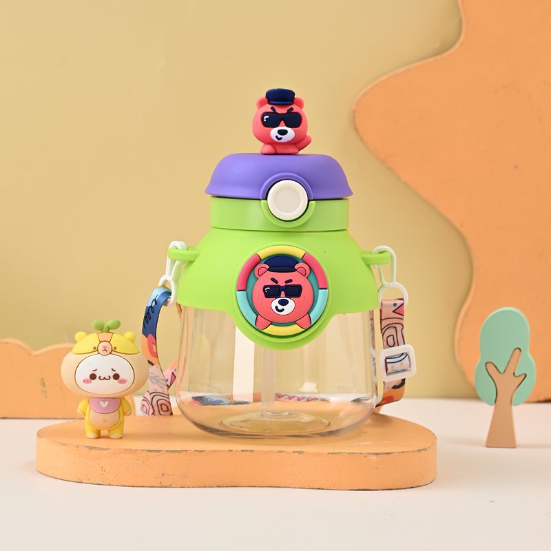 Z37-H873 New high appearance level large-capacity student school water bottle New cute big-bellied cup cartoon plastic Specification image