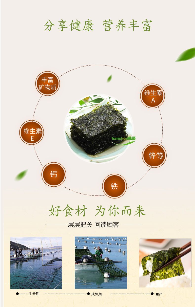 包邮！YOUNG FOOD希克斯进口零食韩国福乐正莞岛调味海苔3连包12g详情5