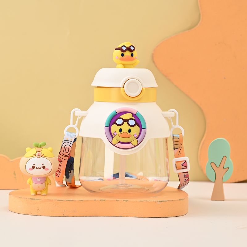 Z37-H873 New high appearance level large-capacity student school water bottle New cute big-bellied cup cartoon plastic Item Picture