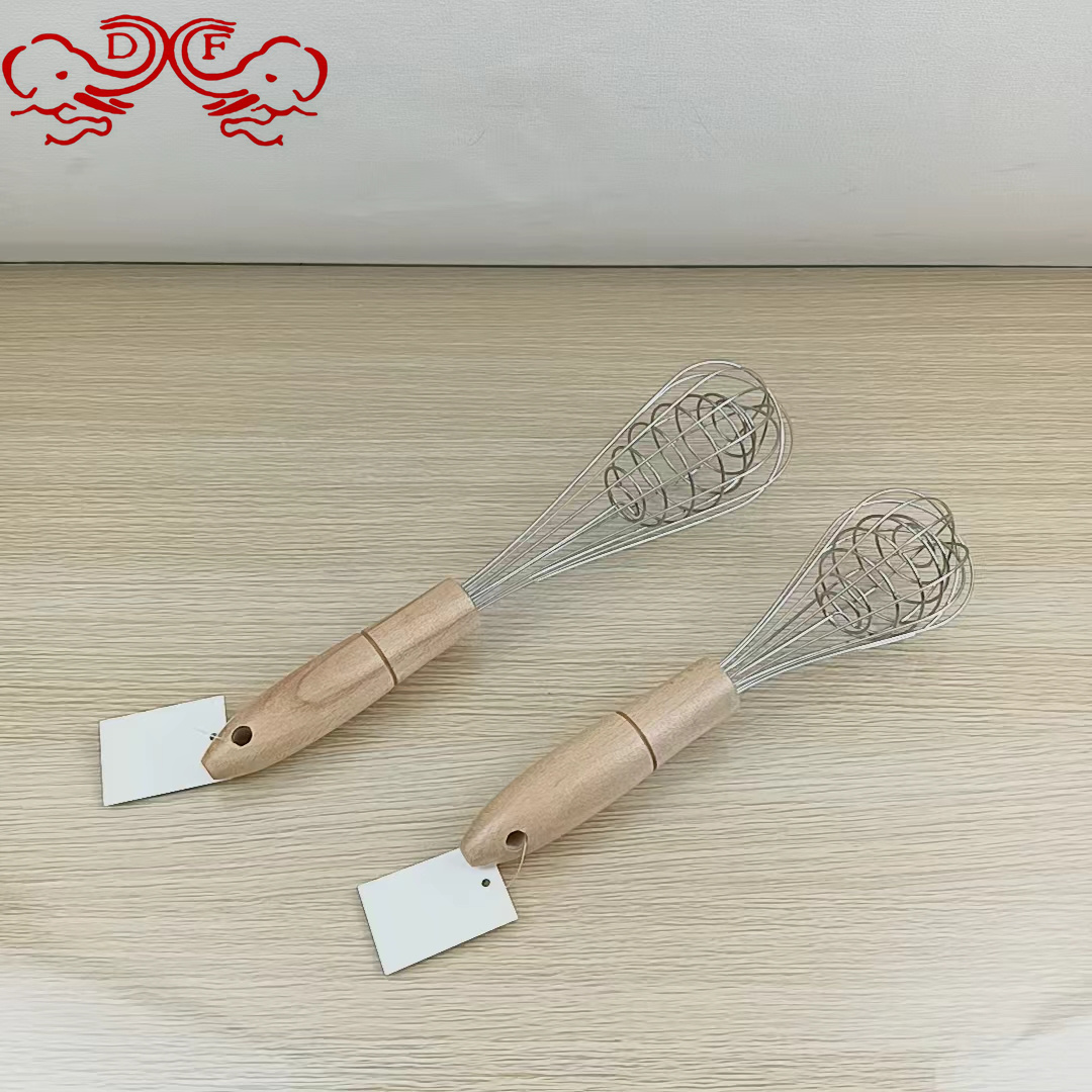 DF68914A66创意手动不绣钢手摇打蛋器1.4线旋转木柄带球心搅蛋器DF TRADING HOUSE