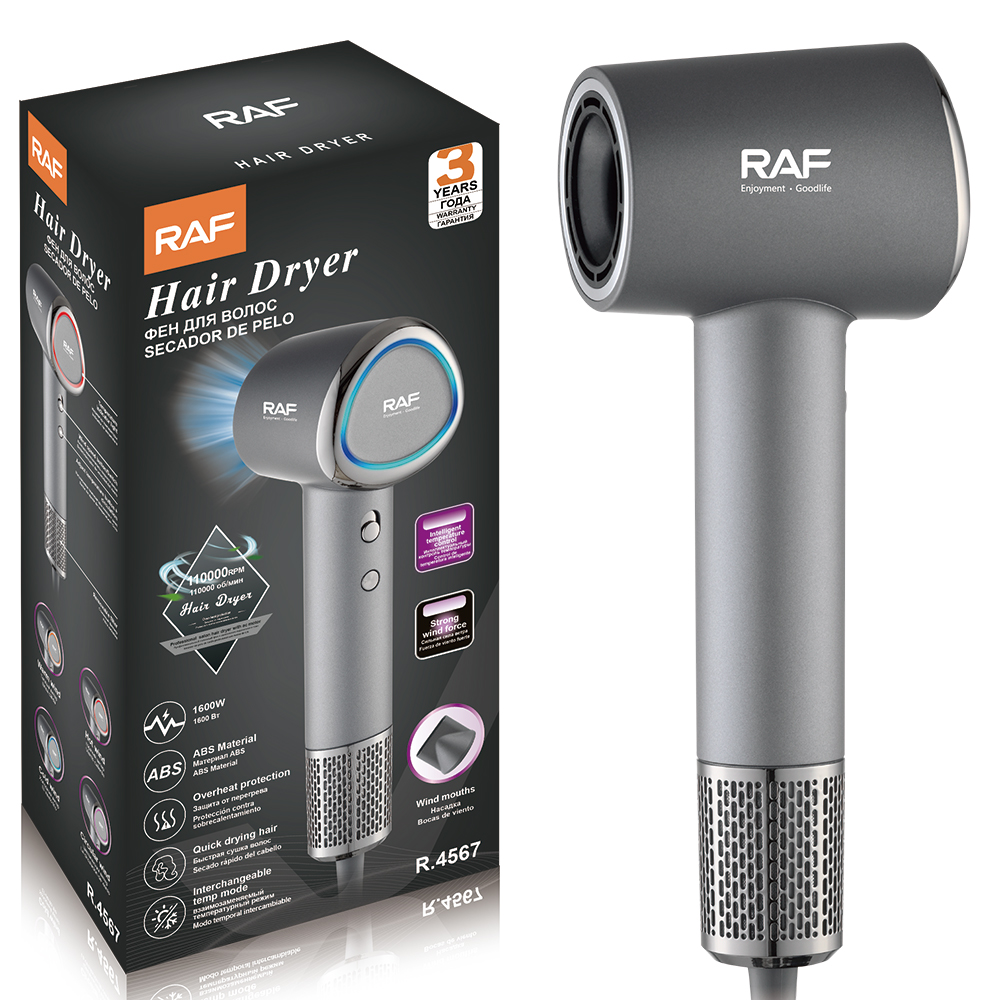 RAF European standard cross-border high-speed hair dryer, household multi-functional adjustable ABS material, 11000 RPM negative ion details Picture