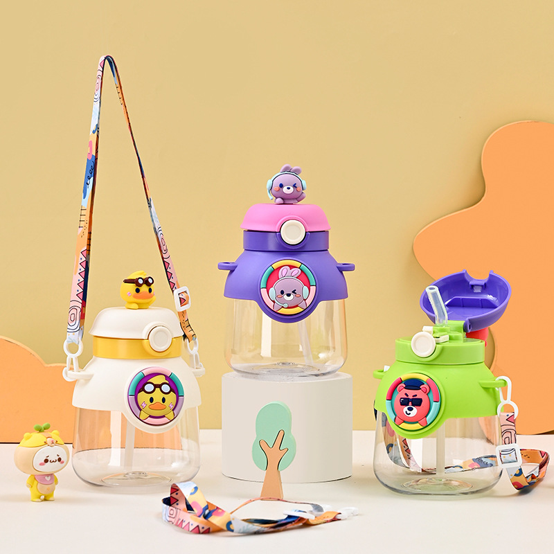 Z37-H873 New high appearance level large-capacity student school water bottle New cute big-bellied cup cartoon plastic