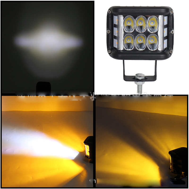 36W three-sided luminous and flashing LED headlight for automobiles and trucks, front bumper, car modification and maintenance headlight Item Picture