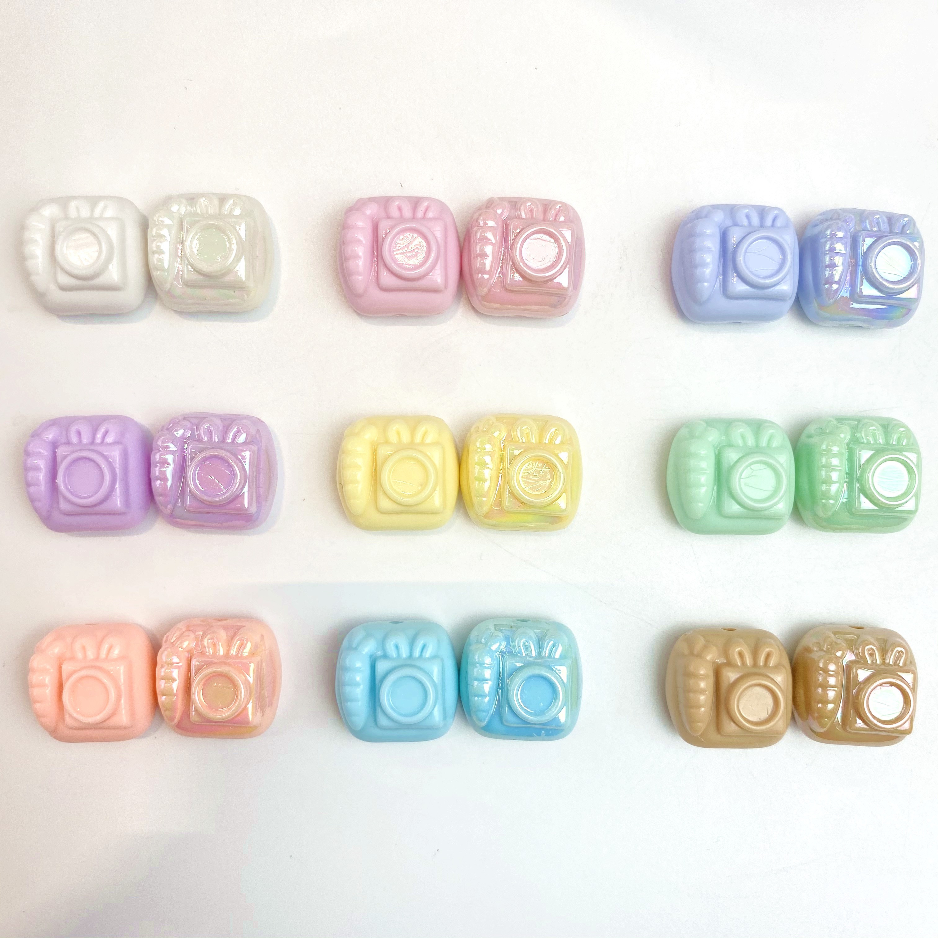 Acrylic ab solid color camera creative diy mobile phone pendant chain/pendant key chain accessory making materials details Picture