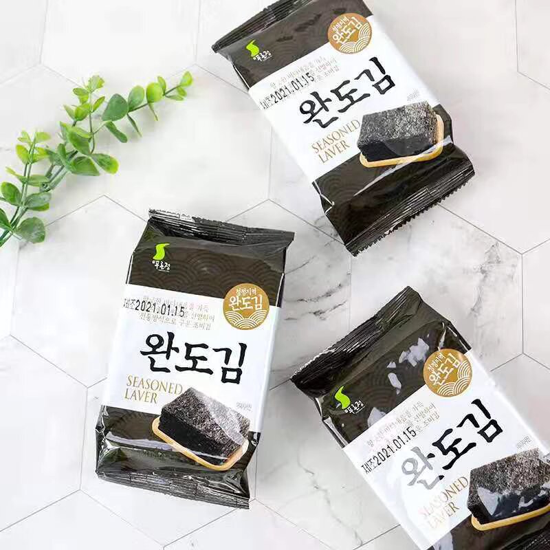 包邮！YOUNG FOOD希克斯进口零食韩国福乐正莞岛调味海苔3连包12g