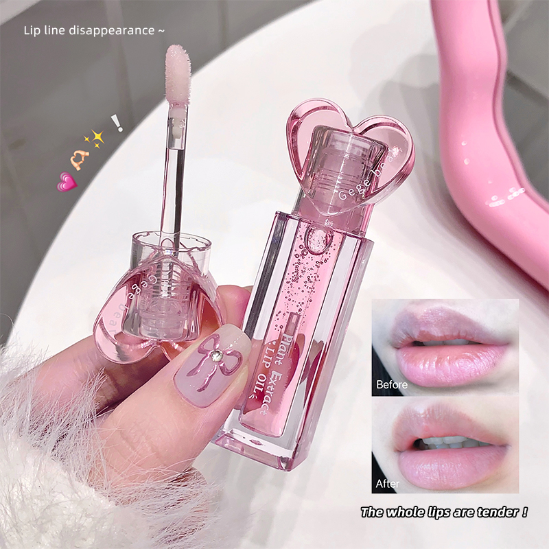 Gege Bear Plant Extract Moisturizing Lip Care Set Colorless, Hydrating And Plump Lips Heart-Shaped Lip Mask And Lip Lotion Combination Item Picture