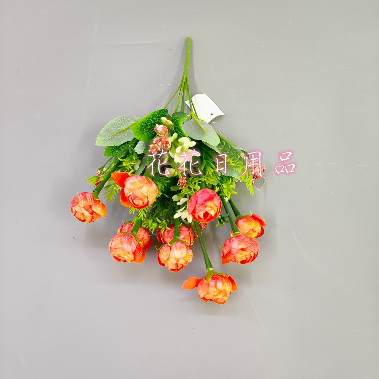 Artificial flower bonsai with a single 10-forked striped flower bud can be hung on the wall to decorate vases and other items Item Picture