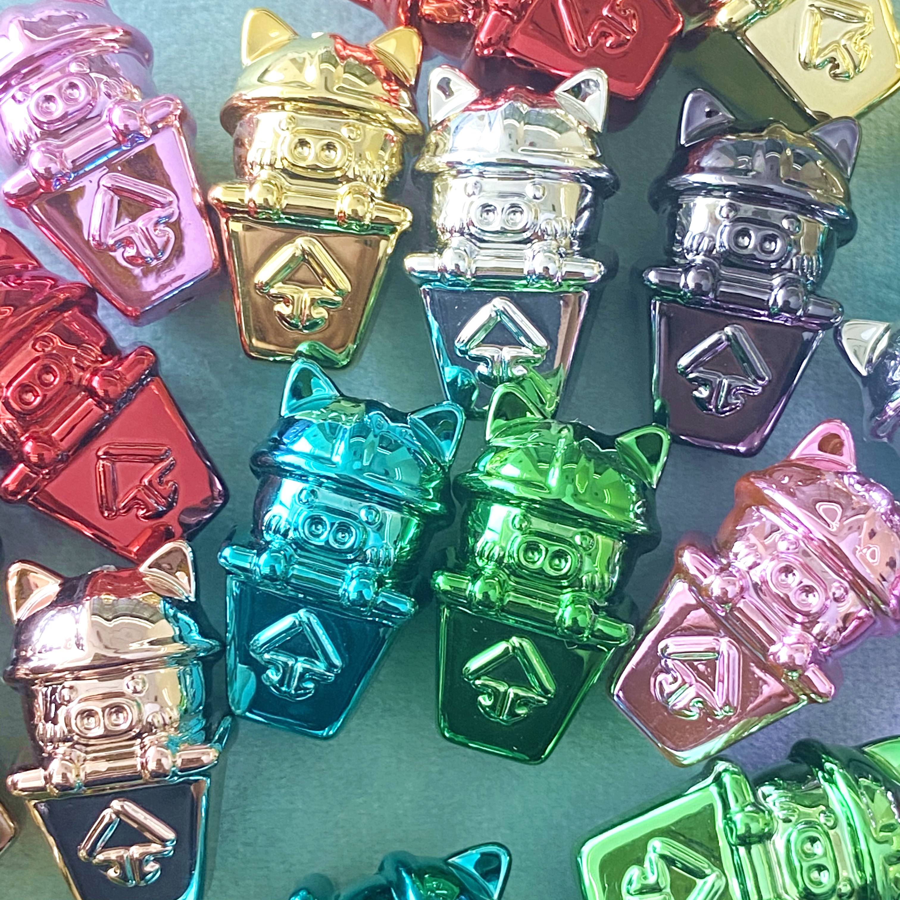 Acrylic electroplated metal piggy trash can diy mobile phone pendant chain/pendant key chain accessory making materials Specification image