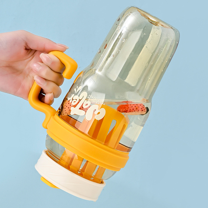 Z37-H854 High appearance level straw cup, large capacity office tea cup with tea filter straw coffee cup Item Picture