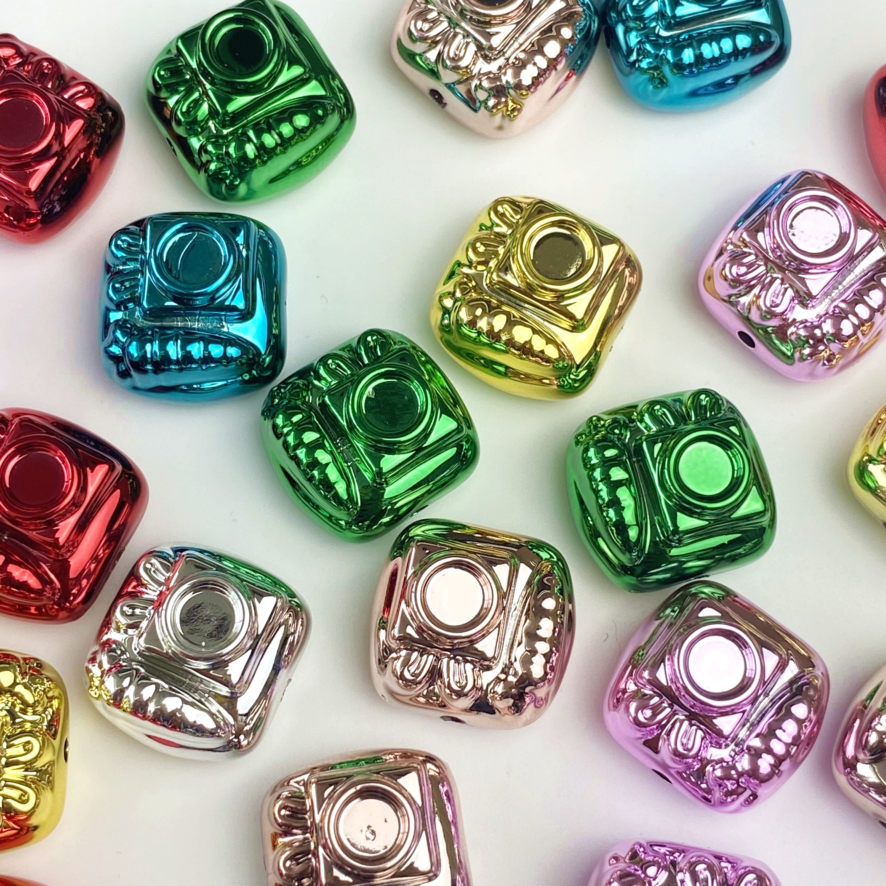 亚克力电镀金属照相机创意diy手机挂链/挂饰钥匙链饰品配件制作材料