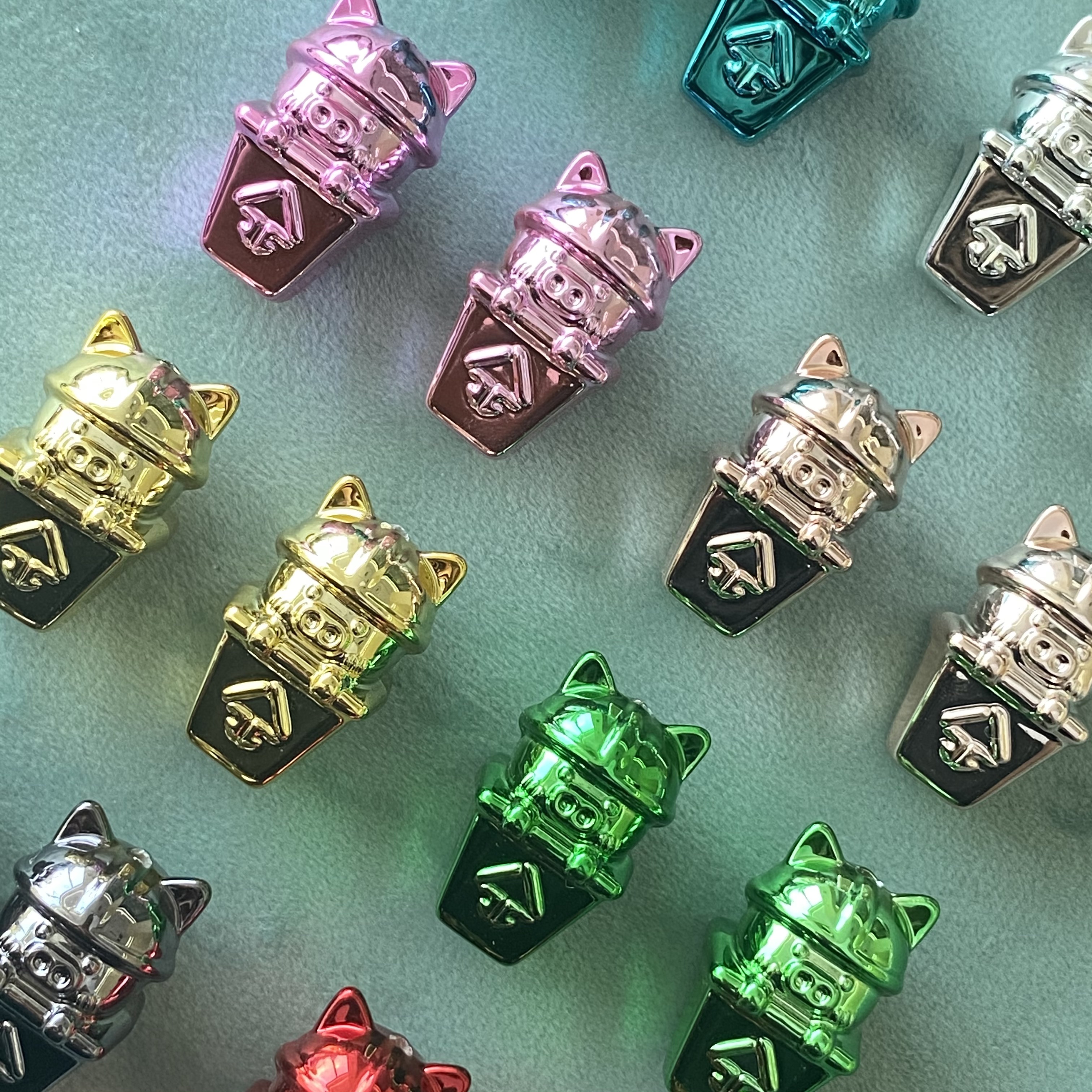Acrylic electroplated metal piggy trash can diy mobile phone pendant chain/pendant key chain accessory making materials Item Picture