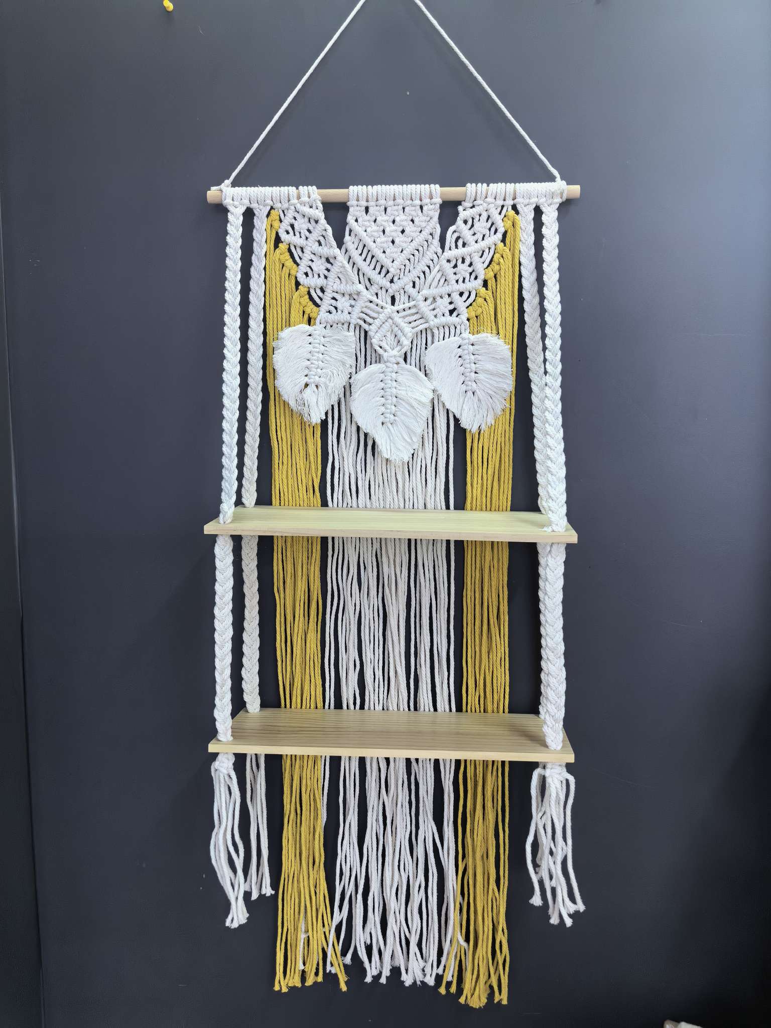 纯手工置物架棉绳编织置物架简易置物架可以收纳物品适用于民宿酒店家居置物架置物架详情图12