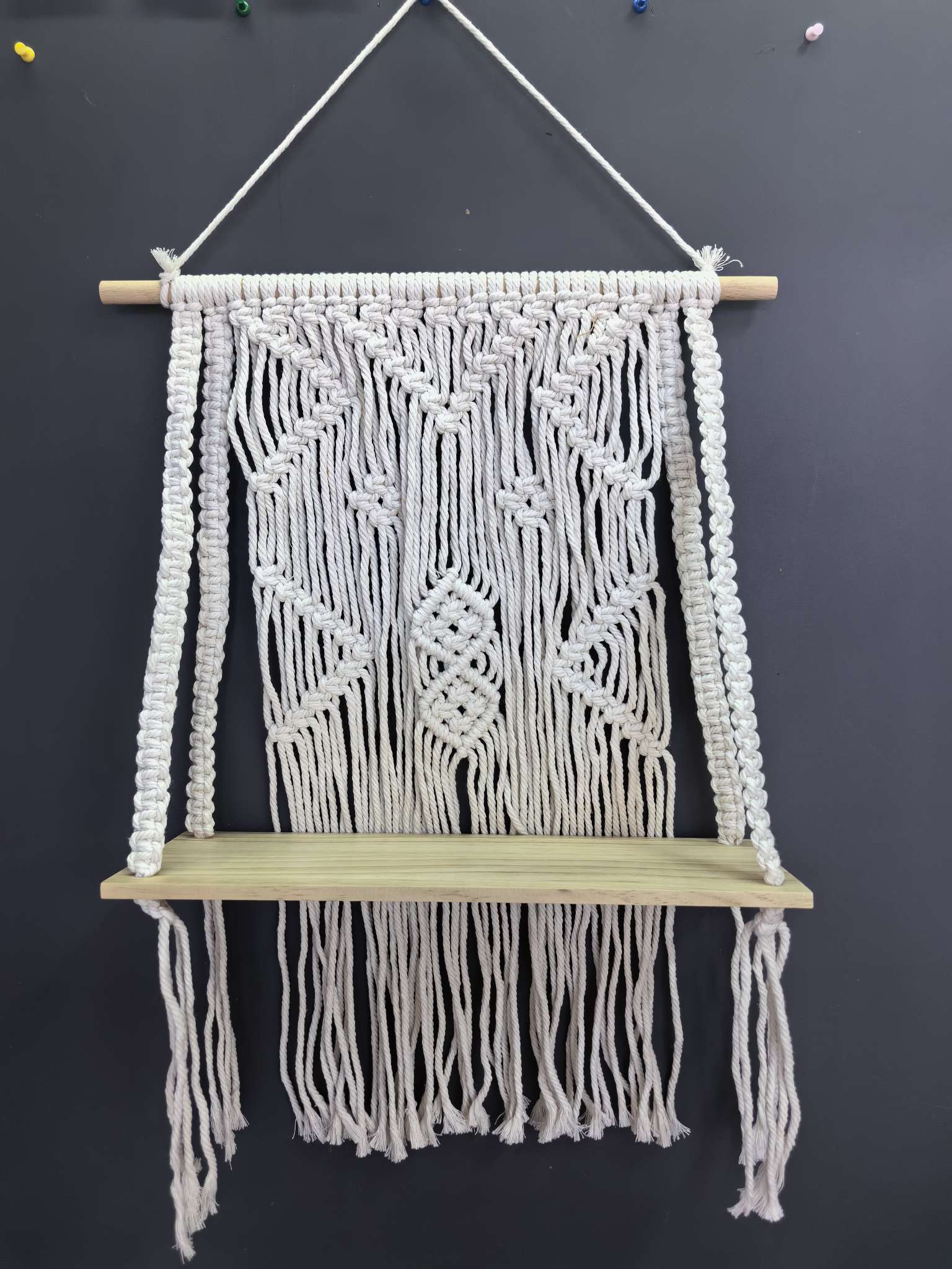 纯手工置物架棉绳编织置物架简易置物架可以收纳物品适用于民宿酒店家居置物架置物架详情图11